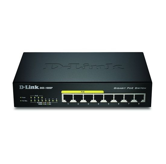 Picture of D-link 8-Port Gigabit PoE Switch DGS-1008P Unmanaged, Desktop