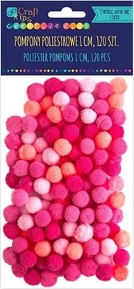 Attēls no DP Craft Pompony poliestrowe DPCRRAFT 1cm mix róowy 120szt. Dalprint