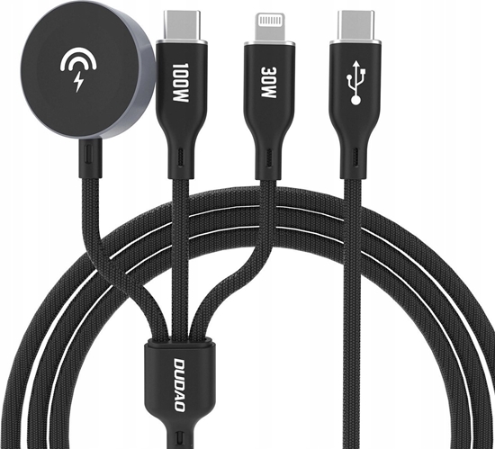 Picture of Dudao Kabel z adowark do Apple Watch Dudao A12Max+ PD 100W 3w1: USB-C Lightning 1,2m - czarny