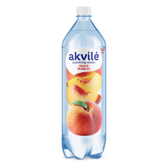Picture of Dzeramais ūdens AKVILE ar persiku aromātu, viegli gāzēts, 1.5L PET (DEP)