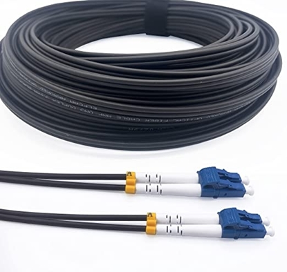 Attēls no Ecost customer return Elfcam® armored glass fiber cable LC/UPC on LC/UPC OS2 Duplex Singlemode 9/125