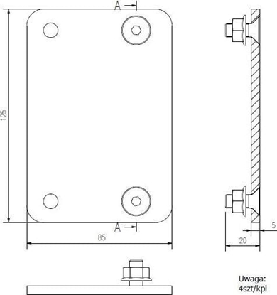 Attēls no Edbak Uchwyt cienny VWPOP95-L 70'' - 98''