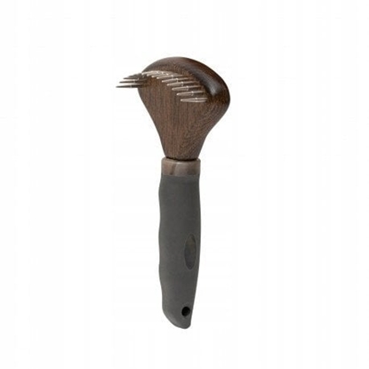 Picture of Ekskluzywne zgrzebo, dla zwierzt, drewno bukowe, stalowe piny, tworzywo TPR, wym.9,5x17,5cm