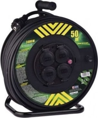 Attēls no Emos Przeduacz bbnowy ogrodowy 50 m 4 gniazda 230V 3x2,5 mm2 czarny P084503