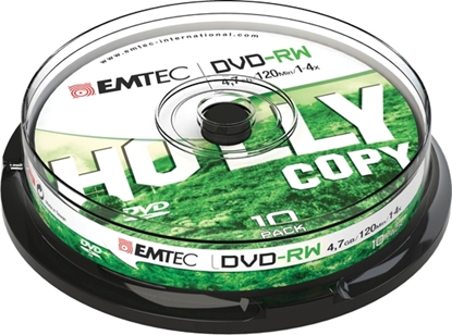 Picture of Emtec DVD-RW 4,7GB 1-4x Holly Copy 10 pcs  Cake Box