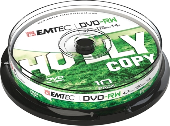 Picture of Emtec DVD-RW 4,7GB 1-4x Holly Copy 10 pcs  Cake Box