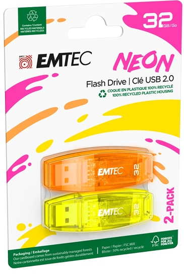 Изображение Emtec USB2.0 C410 32GB Neon 2 pcs