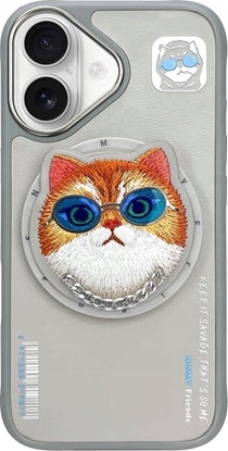Picture of Etui Nimmy Glasses Cool Cat do iPhone 16  szary