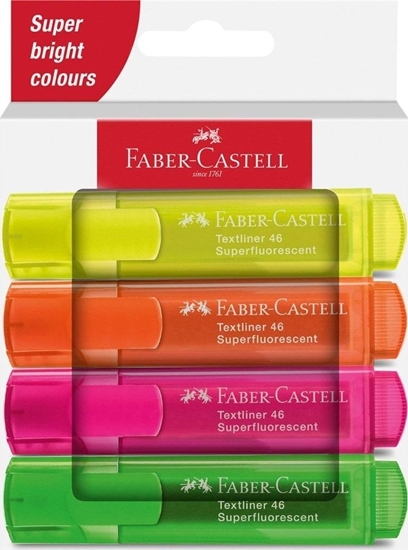 Picture of Faber-Castell Faber-Castell Textmarker 46 Superfluorescent marker 4 szt. Kocówka cita Zielony, Pomaraczowy, Róowy, óty