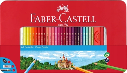 Attēls no Faber-Castell Kredki Grip 60 Kolorów Opakowanie Metalowe