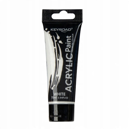 Изображение Farba akrylowa KEYROAD, 75ml, tubka, biaa