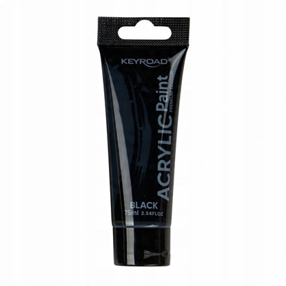 Picture of Farba akrylowa KEYROAD, 75ml, tubka, czarna