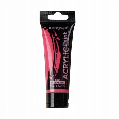 Picture of Farba akrylowa KEYROAD, metaliczna, 75ml, tubka, czerwona