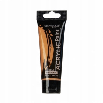 Изображение Farba akrylowa KEYROAD, metaliczna, 75ml, tubka, zota