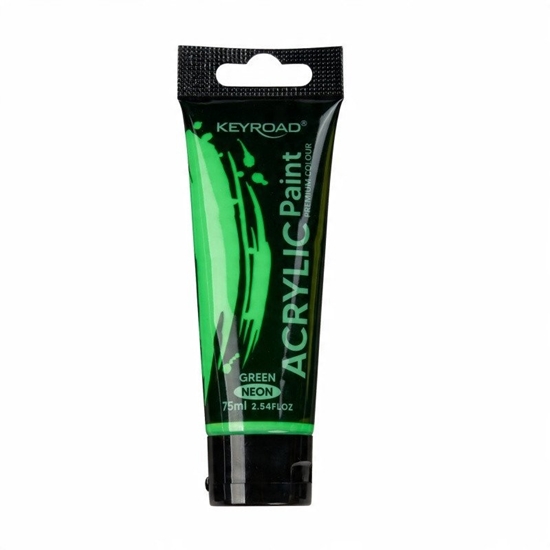 Изображение Farba akrylowa KEYROAD, neonowa, 75ml, tubka, zielona