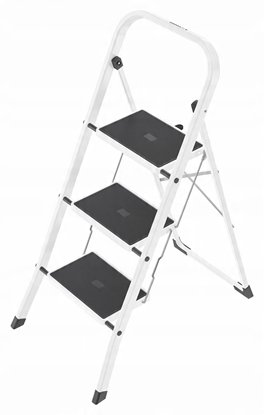 Picture of Folding stepladder K40 BasicLine / steel / 3 steps safety handle 4007126017208