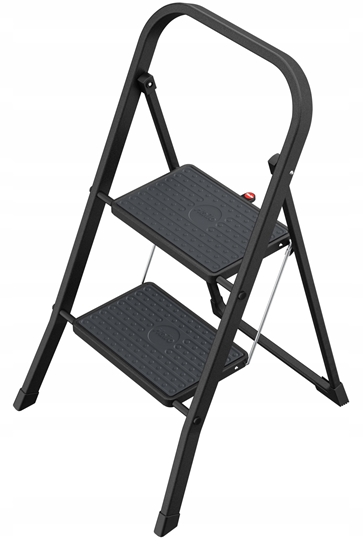 Picture of Folding stepladder K44 StandardLine / steel / 2 steps safety handle / black 4007126241726