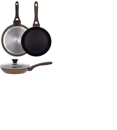Picture of Frying pan Natura with glass lid O24cm induction brown 4744561011872