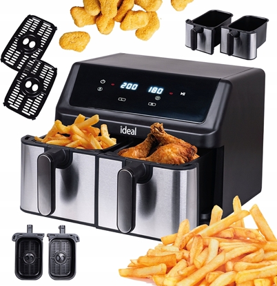 Picture of FRYTKOWNICA BEZTUSZCZOWA AIR FRYER ELDOM PODWÓJNA 9L DWUKOMOROWA+SUSZARKA