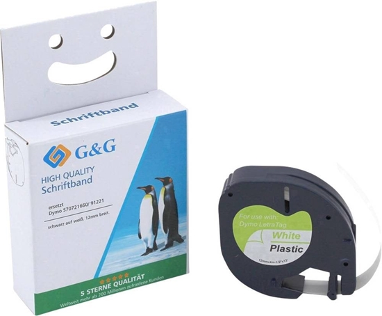 Picture of G&G Schriftband 12mm x 4m sw-ws komp. m. Dymo S0721660/ 91221