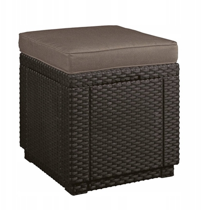 Picture of Garden chair/storage box Cube with cushion brown 8711245158372