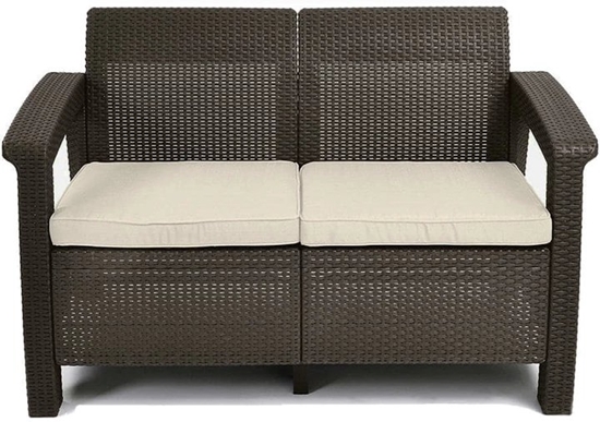 Picture of Garden sofa two-seater Corfu Love Seat brown 8711245158259