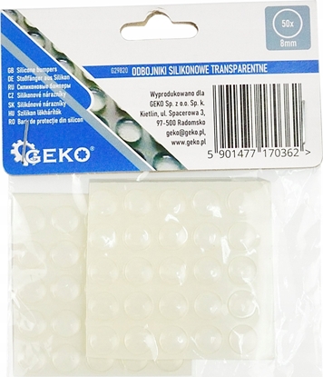 Picture of Geko Odbojniki silikonowe transparentne  okrge pod meble 8mm 50szt (25/250)