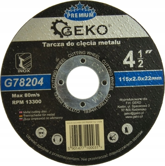 Picture of Geko Tarcza do cicia metalu GEKO PREMIUM 115x2 Inox (25/200)