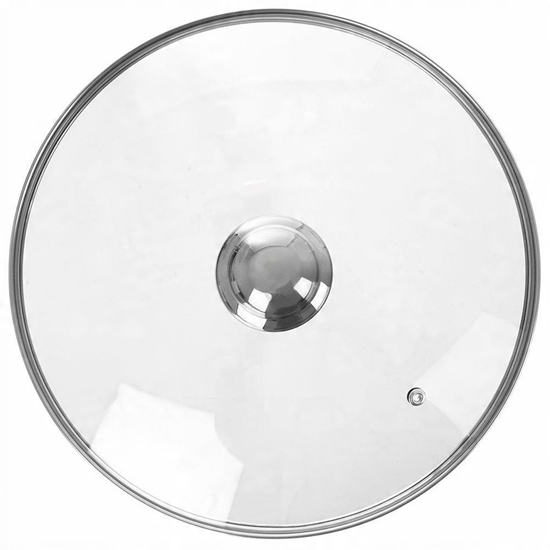 Изображение Glasdeckel Pfannen-Deckel Topfdeckel Universaldeckel mit Edelstahlrand hitzebeständiges Glas 32 cm