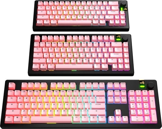 Picture of Glorious Glorious GPBT Basics Keycaps, ANSI Layout (US), PBT, Dye-Sub - Potion Pink
