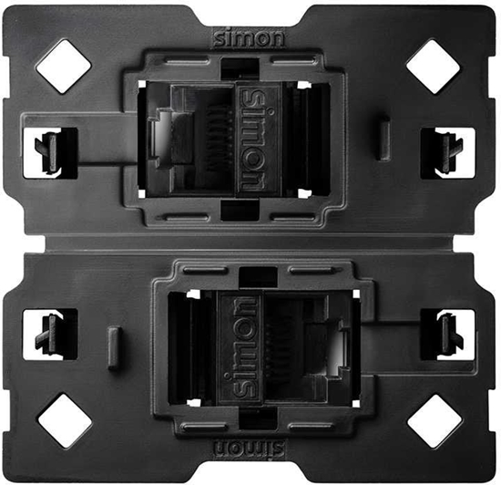 Picture of Gniazdo komputerowe Kontakt-Simon Simon 100 10002544-039 2x RJ45 kategoria 6 mechanizm, bez ramki montaowej czarny