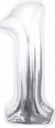 Picture of GoDan Balon foliowy B&C Cyfra 1 srebrna 85cm BC-HSR1
