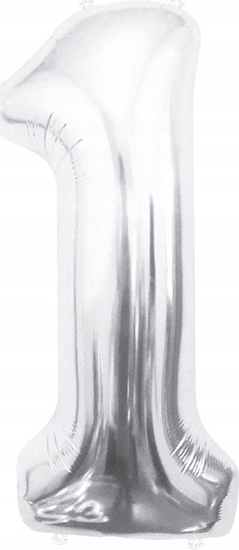 Picture of GoDan Balon foliowy B&C Cyfra 1 srebrna 85cm BC-HSR1
