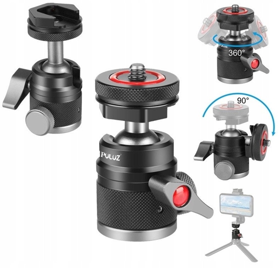 Picture of Gowica Kulowa Do Aparatu Kamery 3d Gwint 1/4"" 2x Stopka Iso Do 3kg Puluz / Pu3075b