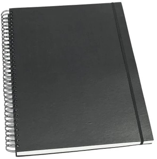 Изображение Grieg Skitseblok, sort kunstskind, ulinj., A3