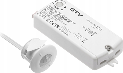 Изображение GTV Wcznik GTV AE-WBEZDPIR-10 bezdotykowy pir 230V 250W przewód 2m biay