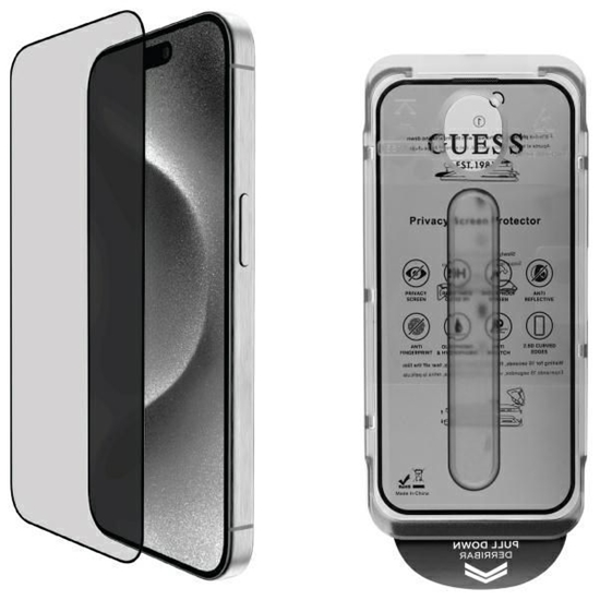 Picture of Guess Screen Protector 2.5D PRIVACY for iPhone 16 Pro Max / Black