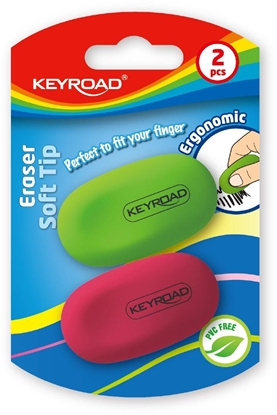 Picture of Gumka do cierania KEYROAD Soft Tip, 2 szt., blister, mix kolorów