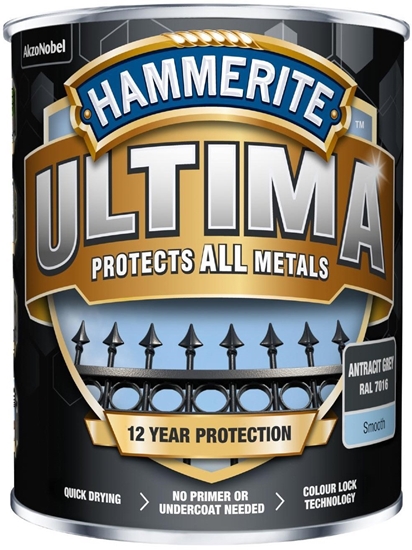 Picture of Hammerite Ultima Metalmaling - Antracitgrå - RAL 7016 - 250 ml.