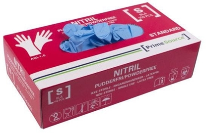 Изображение Handske Engangs Prime Source STANDARD str S uden Pudder Nitril AQL 1.5 Blå,100 stk/pk