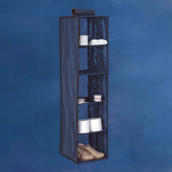 Picture of Hanging organizer with 5 shelves 30x30x120cm Blue 8004226340126