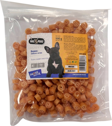 Picture of HAU & MIAU sushi - rabbit and fish, 500 g — papildbarība pieaugušiem suņiem, suši ar truša gaļu un zivīm.