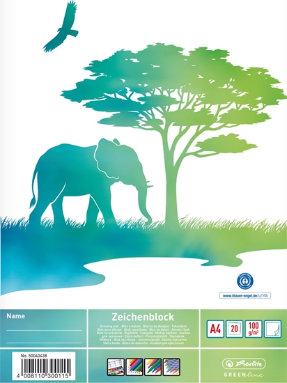 Picture of Herlitz Herlitz Zeichenblock A4 GREENline Elefant 20 Blatt
