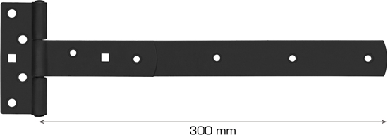 Picture of HOME It® T-hængsel matsort 300 x 30 zinkbehandlet carbonstål