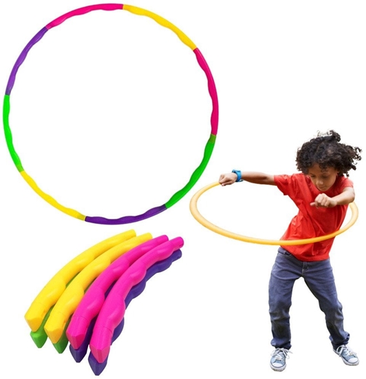 Изображение Hula Hop Z Wypustkami Skadane Kolorowe 7El rednica 50cm LEAN TOYS
