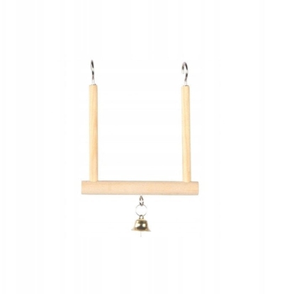 Attēls no Hutawka, dla ptakw, drewniana, z dzwonkiem 12,5x15x13,5 cm