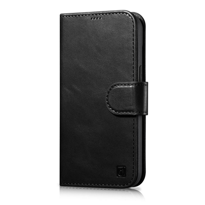 Picture of iCarer - iCarer Oil Wax Wallet Case 2in1 Case iPhone 14 Leather Flip Cover Anti-RFID black (WMI14220721-BK)