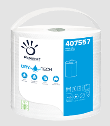 Attēls no Industriālais papīrs Papernet Wiper Superior, 2 slāņi, balts 152m, 400 loksnes, 407557