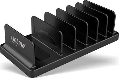 Picture of InLine InLine® multi stand with 6 compartments for desk / shelf, black