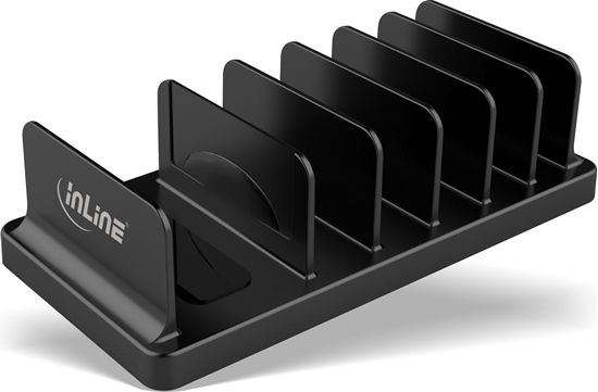 Picture of InLine InLine® multi stand with 6 compartments for desk / shelf, black